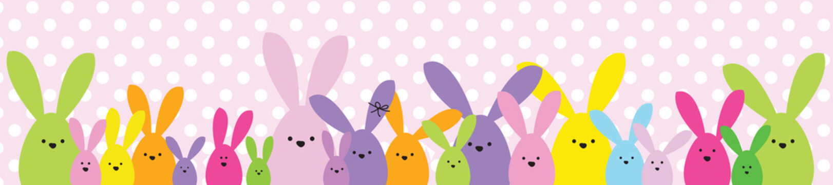 Easter banner. Easter bunny family. Design element.