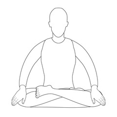 man sitting in lotus position meditating  illustration