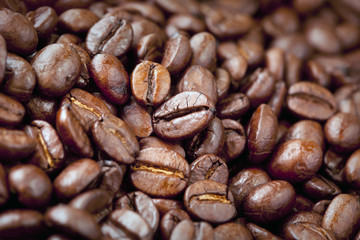 Coffee beans closeup background