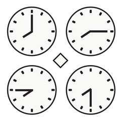 time clock round watch hour one quoter half icon simple vector