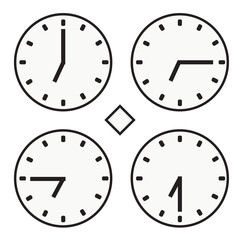 time clock round watch hour one quoter half icon simple vector