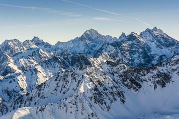 Winter Tatra peaks.