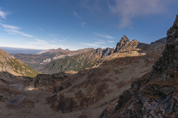 Obraz premium Panorama mountain autumn landscape. Tatry