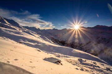 Skigebiet Obergurgl Hochgurgl,  Winterlandschaft bei Sonnenuntergang