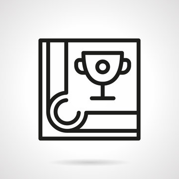 recommend clip art: Billiard tournament simple black line vector icon