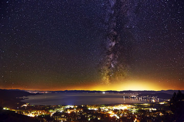 Lake Tahoe Milky Way from Incline Village - obrazy, fototapety, plakaty