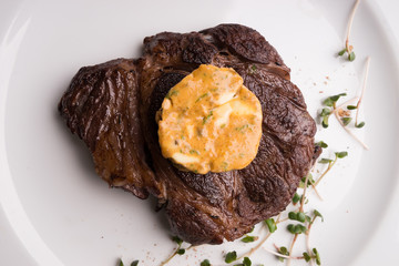 beef steak with Cafe de Paris Butter - 132114506