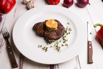 beef steak with Cafe de Paris Butter