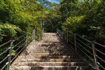 Obraz premium Stair steps walkway up on a mountain