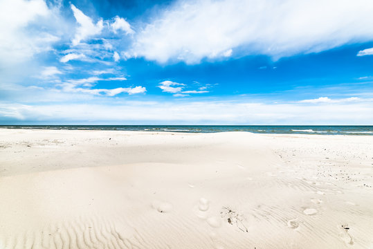 Blue Sky, Beach And Sea, Landscape, In The Summer Vacation, Poland