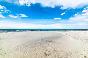 Fototapeta na wymiar Blue sky, beach and sea, landscape, in the summer vacation, Poland
