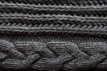 Handmade grey knitting wool texture background