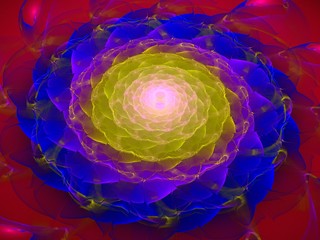 Colored abstract fractal pattern. Computer generated graphics.