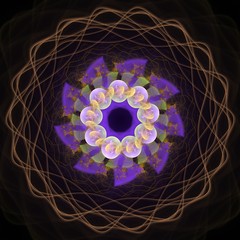 Colored abstract fractal pattern. Computer generated graphics.