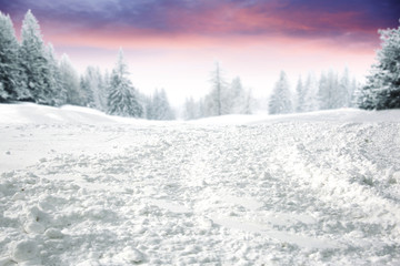 winter time and snow space 