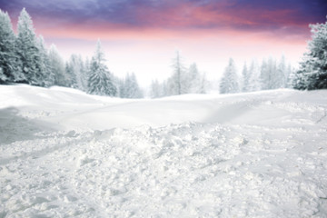 winter time and snow space 