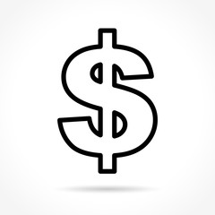 dollar thin line icon