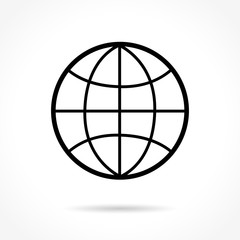 globe thin line icon