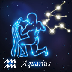 Light symbol of water carrier to Aquarius of zodiac and