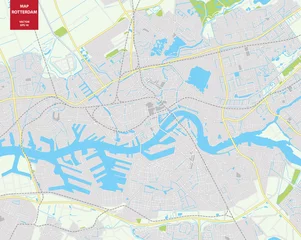 Papier Peint photo autocollant Rotterdam carte vectorielle de Rotterdam, Pays-Bas. Plan de ville Rotterdam