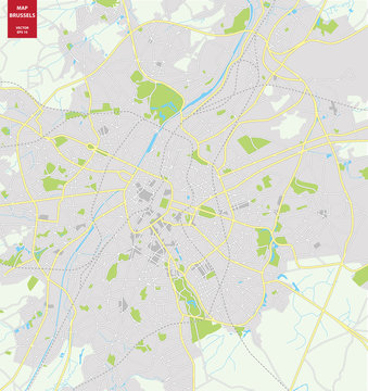 vector map of Brussels, Belgium. City plan Brussels