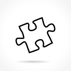 jigsaw puzzle thin line icon