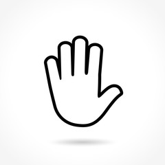 hand thin line icon