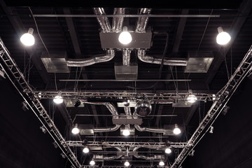 Conference hall with red chairs