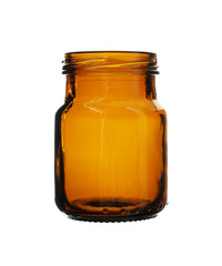 Short Brown Medicine Bottle isolated on white background Clippin