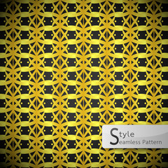 lotus floral mesh ribbon gold vintage geometric seamless pattern