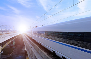 Naklejka premium High-speed train railway