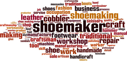 Obraz premium Shoemaker word cloud concept. Vector illustration