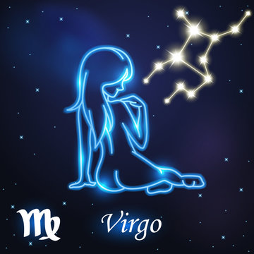 Light symbol of women to Virgo of zodiac and horoscope concept