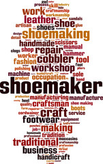 Obraz premium Shoemaker word cloud concept. Vector illustration