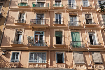 Fototapeta premium Residential house facade district of Russafa the Spanish city of Valencia