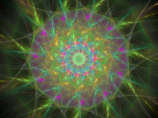 Colored abstract fractal pattern. Computer generated graphics.