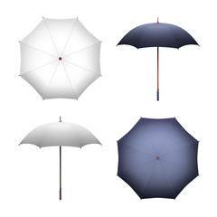 Blank white and black umbrella for merchandise advertising vector illustration