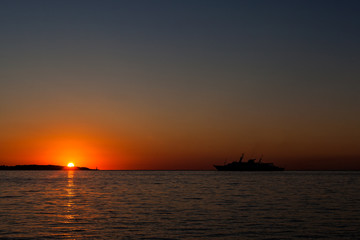 Fototapeta na wymiar Sunrise over Cap d'Antibes, France