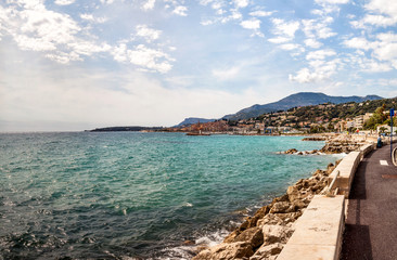 View to Menton on French Riviera, Cote d'Azur, France