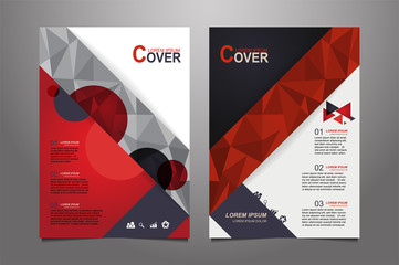 Abstract  red presentation book cover design templates
