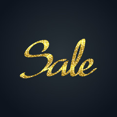 Gold glitter of Sale calligraphy hand lettering