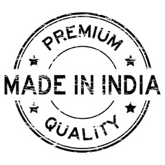 Grunge black premium quality made in India round rubber stamp