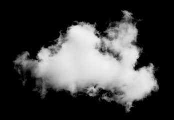 white clouds isolated on black background