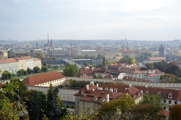 Fototapeta premium Architecture from Prague in Autumn and sky