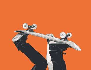 skateboard - handplant - obrazy, fototapety, plakaty