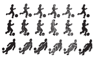 Sketched Football Soccer Players Vectors