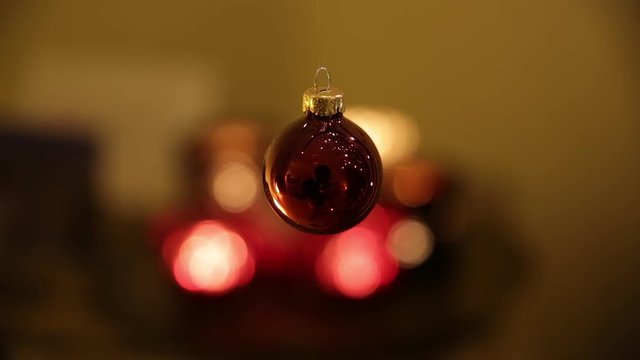 Christmas in Europe: red bauble close up