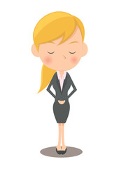 お辞儀する女性会社員