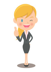 グッドを示す女性会社員