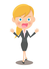 驚く女性会社員